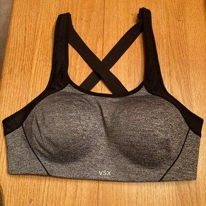 VICTORIA'S SECRET VSX Sport Gray & Black Sport Bra  NWOT - 36C